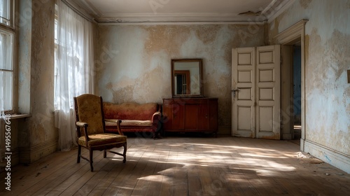 Wallpaper Mural A Glimpse into a Forgotten, Derelict Living Room Torontodigital.ca