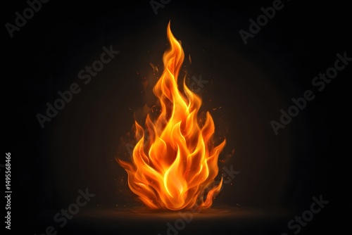Dynamic flame design dancing against a dark background, creating an intense and vibrant atmosphere perfect for creative projects
