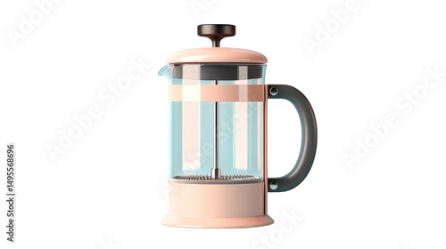 Wallpaper Mural Isolated french press coffee maker with glass body and pink accents on a black background isolated on transparent background Torontodigital.ca