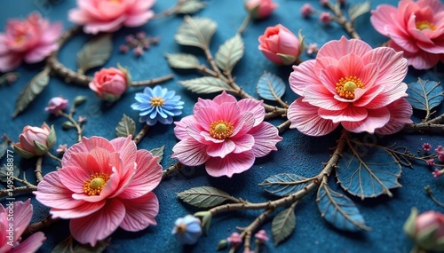 Intricate floral lace motif, delicate threads , texture, crochet