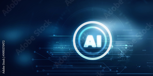 2d illustration Artificial Intelligence (AI) concept
