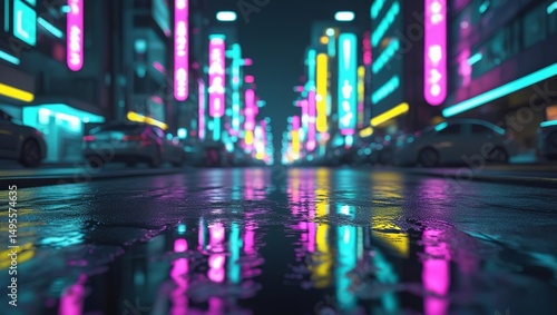 Neo Tokyo Holographic Street Texture