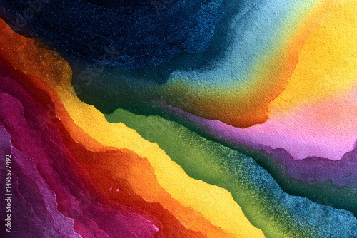 Vibrant hues blend seamlessly in an abstract watercolor masterpiece celebrating color and emotion