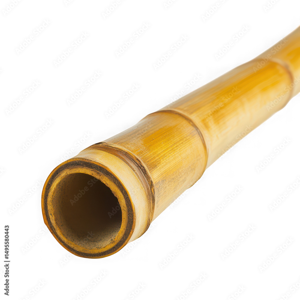 Golden bamboo section isolated on transparent background Golden bamboo section isolated on transparent background