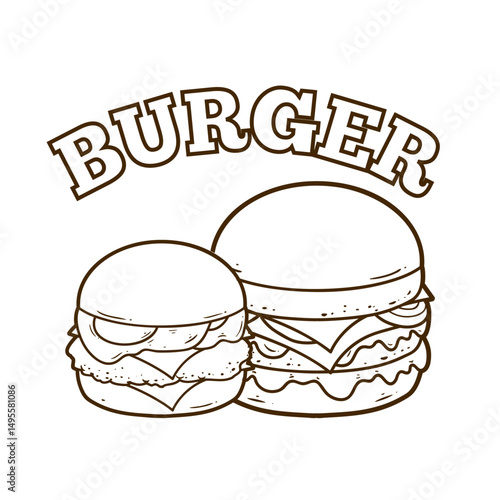 hand drawn illustration of a hamburger