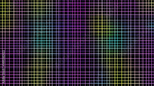 Wallpaper Mural Colorful grid pattern with vibrant hues and black background creating an abstract visual effect for design or artistic uses in digital and print media Torontodigital.ca