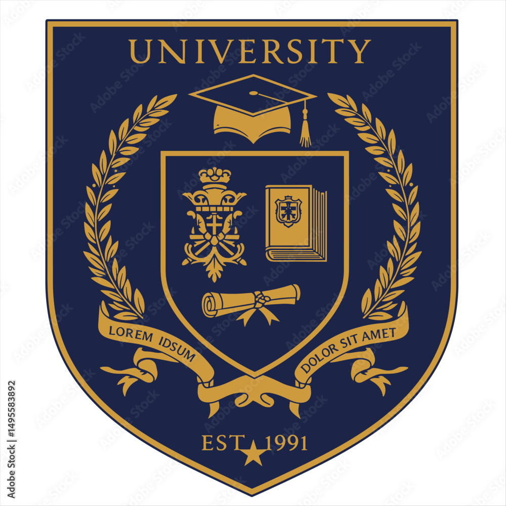 university and college school crests and logo emblems