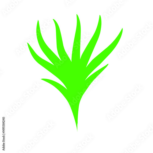 Abstract botanical representation with glowing green tendrils on black backdrop