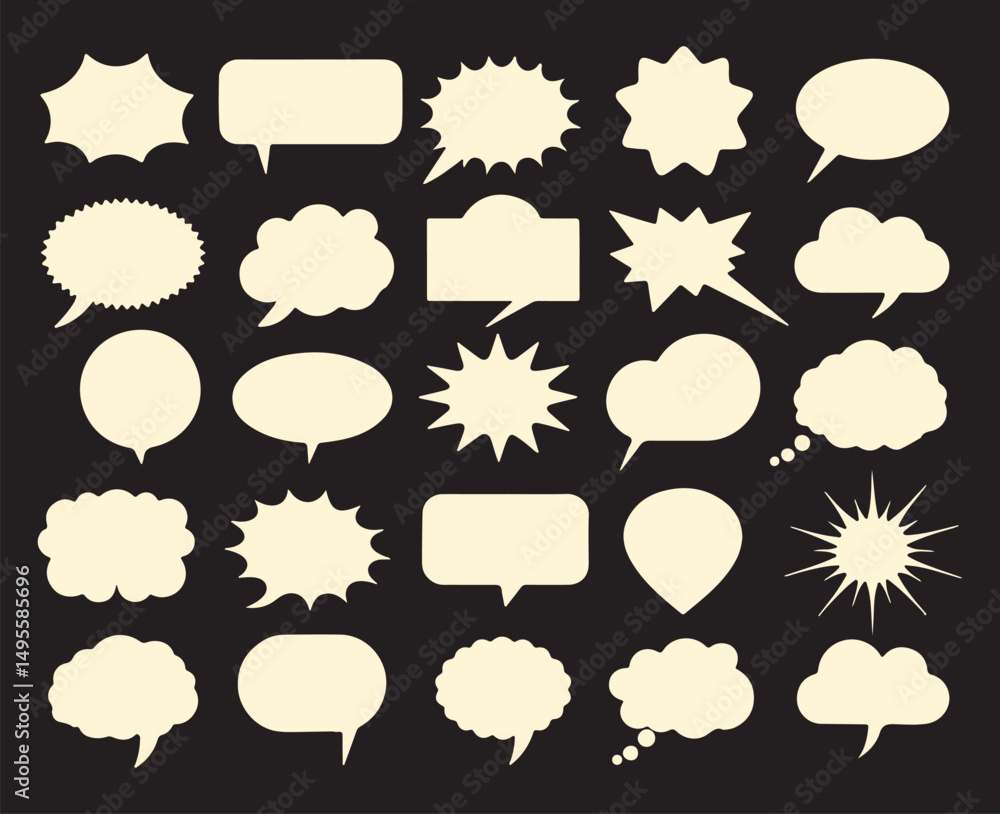 Fototapeta premium Comic Speech Bubble Collection | Blank Text Balloons | Vector Pop Art Dialogue Set