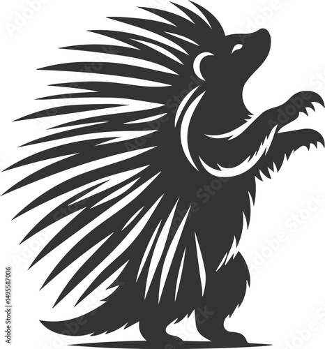 Bild auf Leinwand porcupine vector black