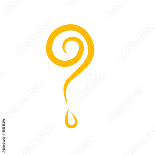 Stylized question mark dripping design on stark black backdrop mystery concept