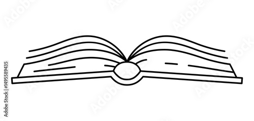 Illustrations of open book. Image for education and school.