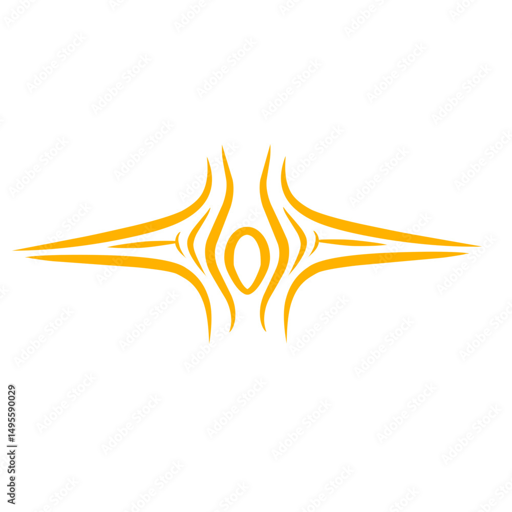 Abstract golden symmetrical design element on a contrasting dark backdrop Abstract golden symmetrical design element on a contrasting dark backdrop