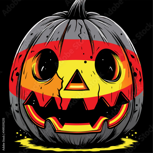 Spooky halloween pumpkin with german flag design