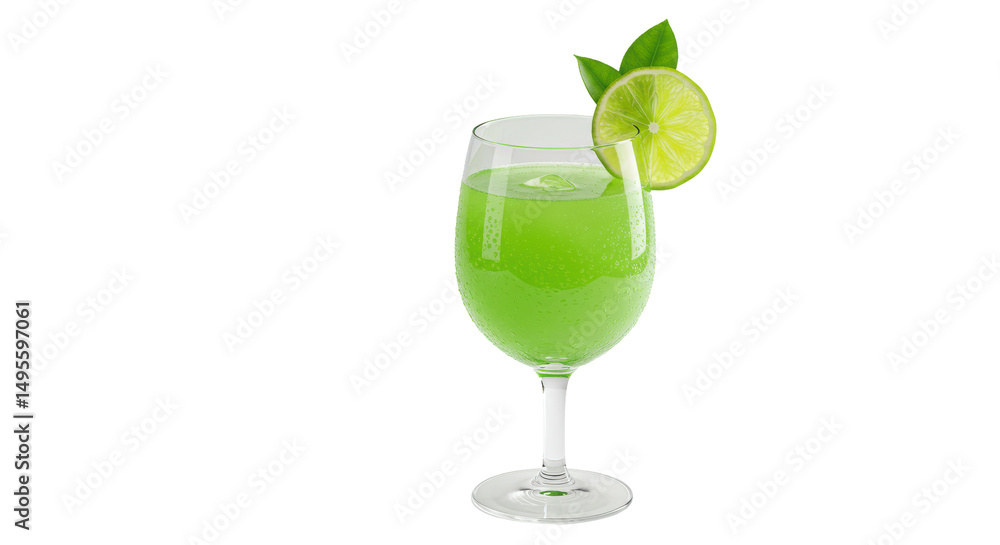 Isolated Green Cocktail with Lime Isolated Green Cocktail with Lime