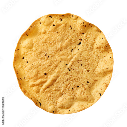 traditional south asian food Papad or Papadum isolated top view