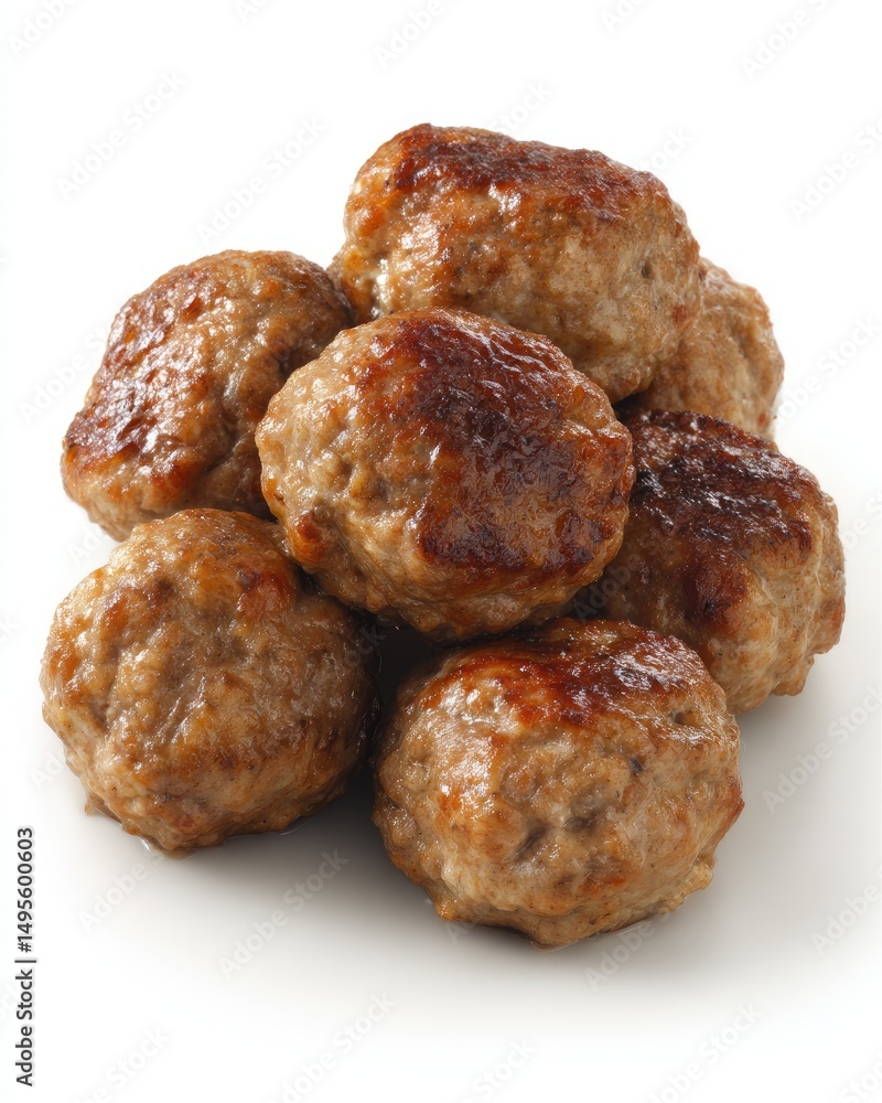 Pile of browned meatballs Pile of browned meatballs