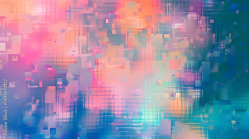 Abstract background with geometric shapes and a vibrant color palette of pink blue and orange hues Abstract background with geometric shapes and a vibrant color palette of pink blue and orange hues