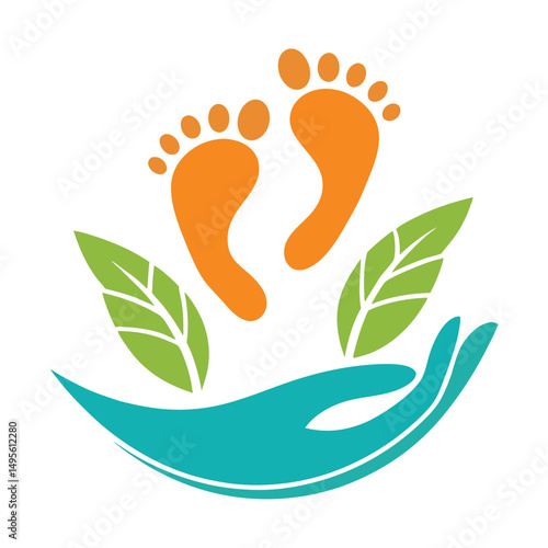 Childcare and Environment Logo Vector Concept.