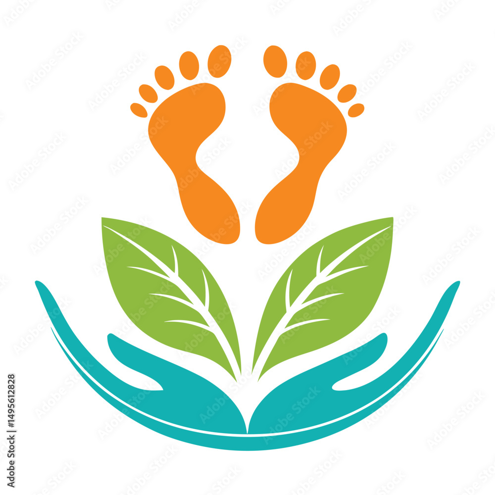 Naklejka premium Childcare and Environment Logo Vector Concept.