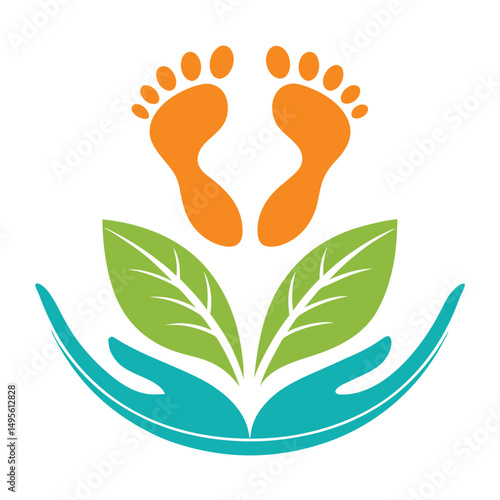 Childcare and Environment Logo Vector Concept.