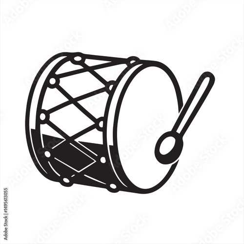 drum and drumsticks