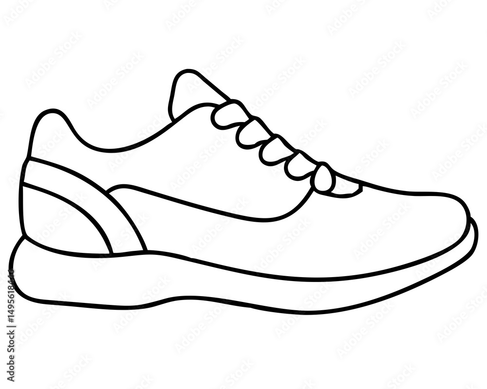 Trendy Sneakers Line Drawing, Minimalist Shoe Sketch, Fashion Footwear Illustration, Casual Sneaker Outline, On Transparent Background Trendy Sneakers Line Drawing, Minimalist Shoe Sketch, Fashion Footwear Illustration, Casual Sneaker Outline, On Transparent Background