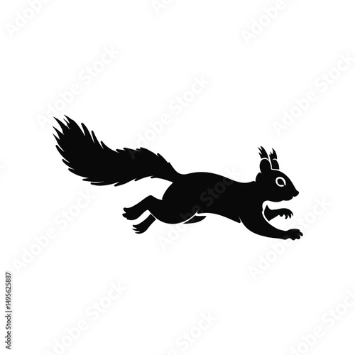 Running squirrel silhouette vector image graphic