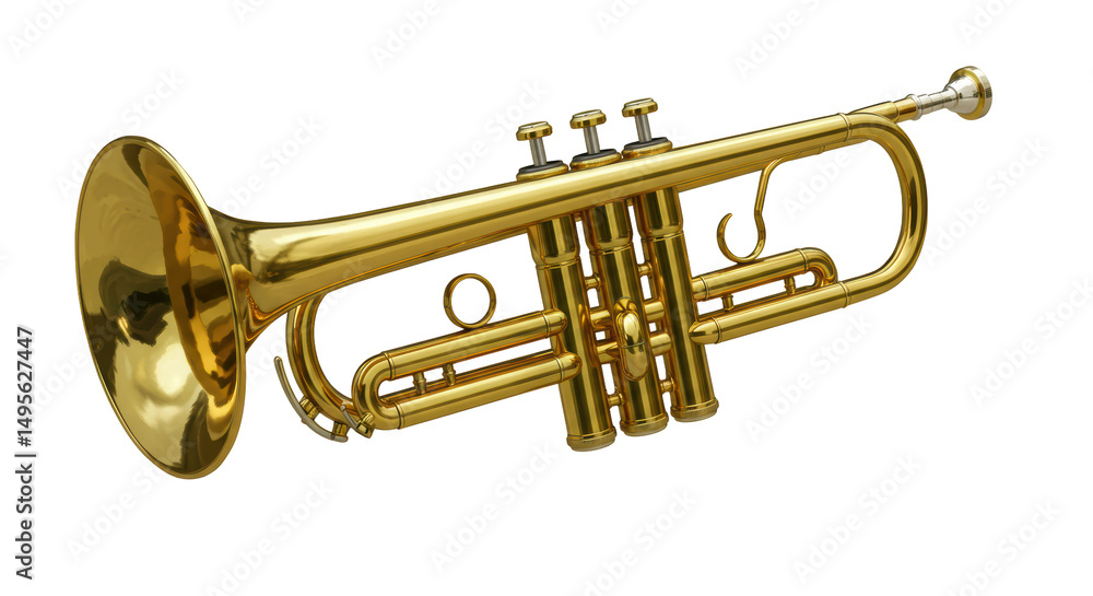 Obraz premium Isolated Golden Trumpet