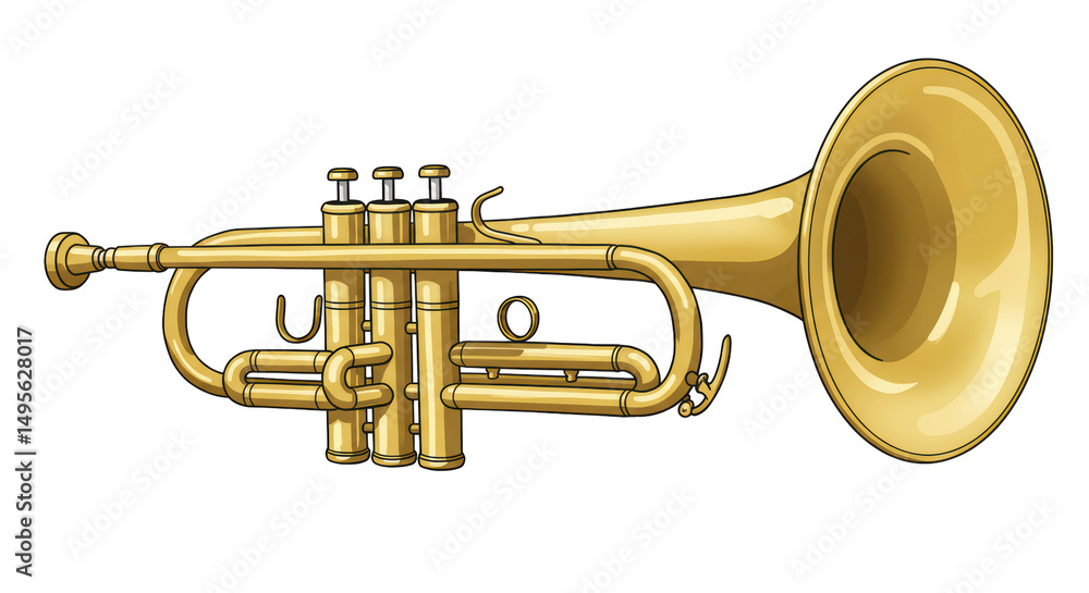 Obraz premium Isolated Cartoon Trumpet