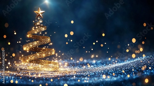 Luxury Christmas Glittering Effect on Shining Background for Elegant Festive Designs