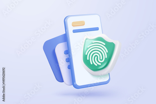 3d data protection privacy icon signs and cyberspace solutions with secure digital buttons. checkmark shield password secret personal database account. 3d data file icon vector render illustration