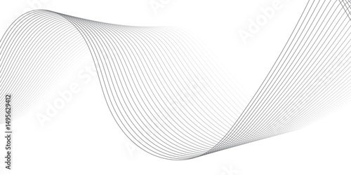 Vector Illustration of Abstract Wavy Lines on Transparent BackgroundIdeal for High-Tech Communication Designs, Big Data Reports, Research Presentations, and Business Technology Collateral –