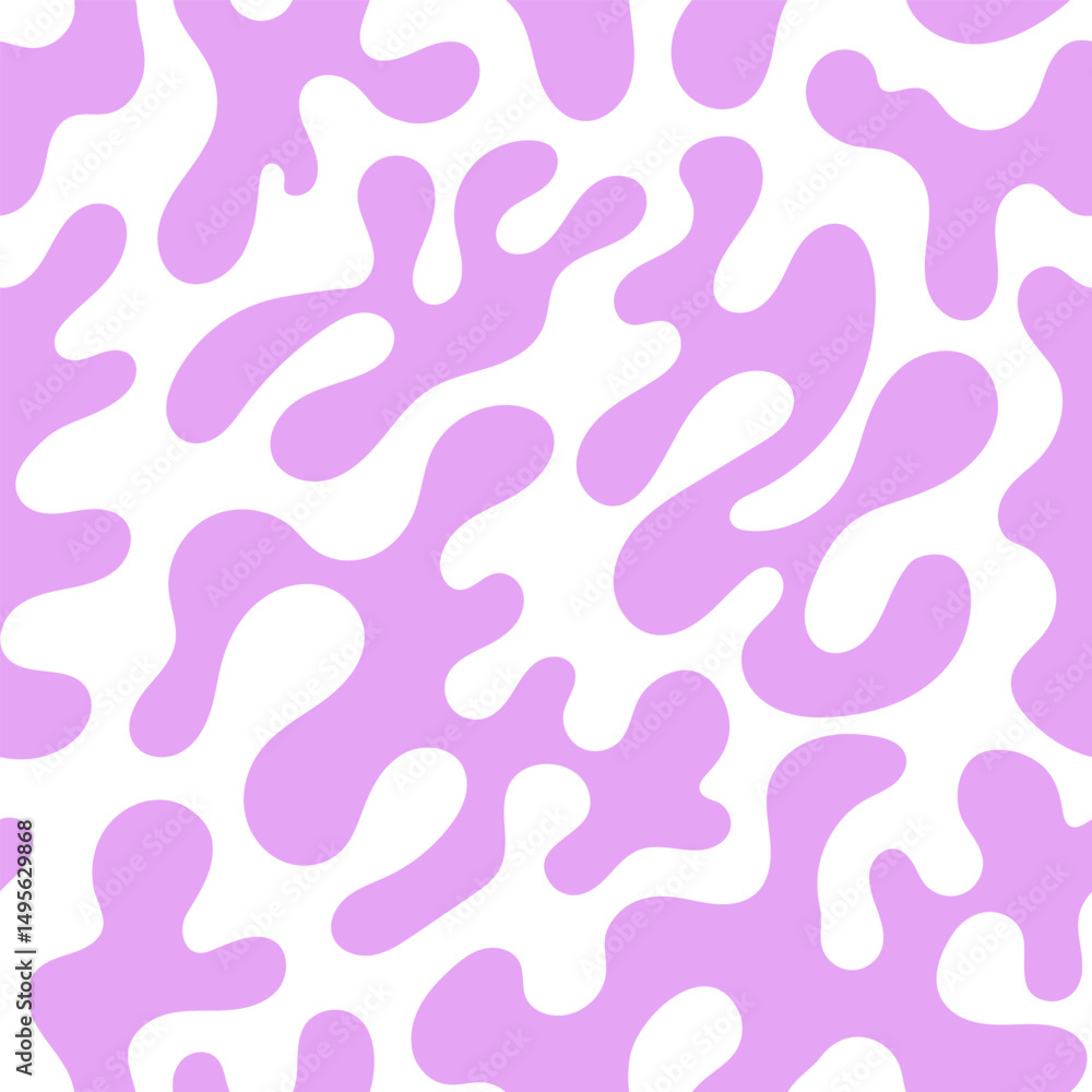Psychedelic seamless pattern with abstract silhouette organic shapes. Vector funky flat background. Wavy liquid distorted shapes Psychedelic seamless pattern with abstract silhouette organic shapes. Vector funky flat background. Wavy liquid distorted shapes