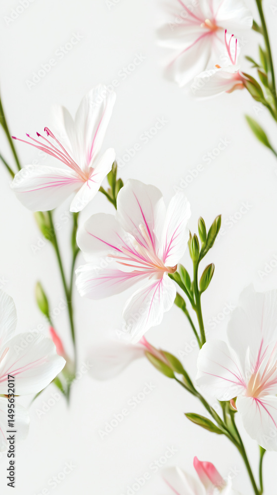 Obraz premium Seamless wedding floral pattern, delicate white and pink wallpaper texture background