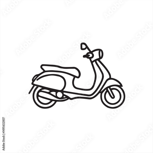 vintage scooter isolated on white background