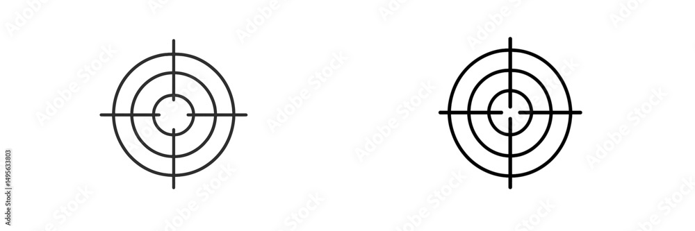 Crosshair illustrations showing target design, used in various contexts like gaming and military applications Crosshair illustrations showing target design, used in various contexts like gaming and military applications