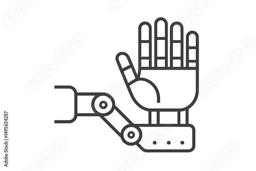 Robotic hand reaching out with articulated fingers during a technology demonstration in a modern innovation center