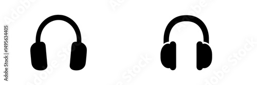 Different designs of headphone silhouettes showcasing variety in audio accessories for music lovers