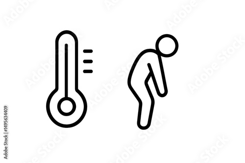 High temperature leading to fatigue and discomfort in a person during a summer day