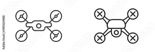 Two distinct drone icons showcasing unique designs and styles for technological applications and creative ventures