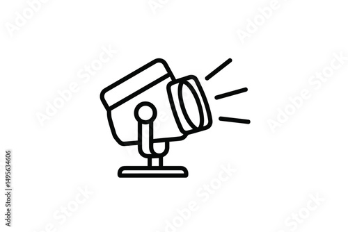 Bright spotlight shining bright in a dark room creates an atmosphere of anticipation and excitement during an event