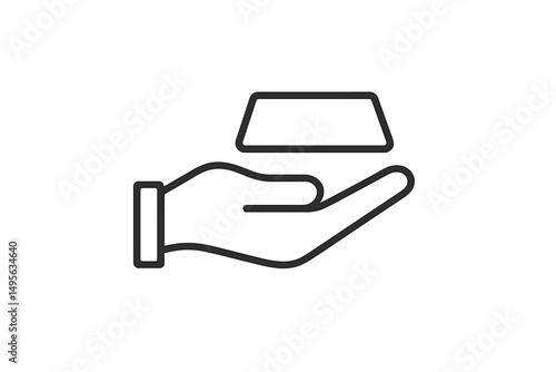 Hand holding a rectangular object against a minimalist background during a casual setting