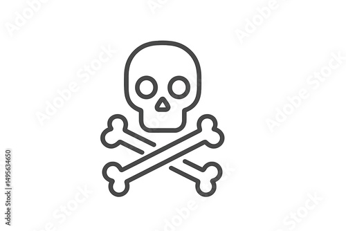 Skull and crossbones symbol representing danger and toxicity in a simple graphic design
