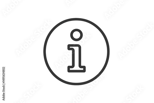 Icon indicating information in a simple circular design on a white background