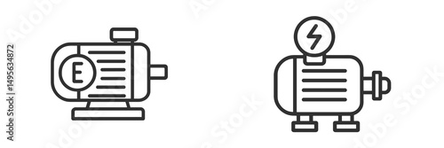 Illustrations of electric motors showcasing different designs and features for engineering applications
