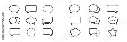 Collection of diverse speech bubble and chat icons suitable for various communication themes and design projects
