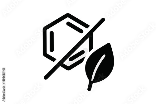 Symbol representing the absence of harmful chemicals in a natural or eco-friendly context for a healthier environment