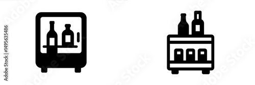 Various types of beverage coolers for convenient storage in shops and restaurants