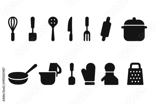 Essential kitchen tools for cooking activities at home during the day